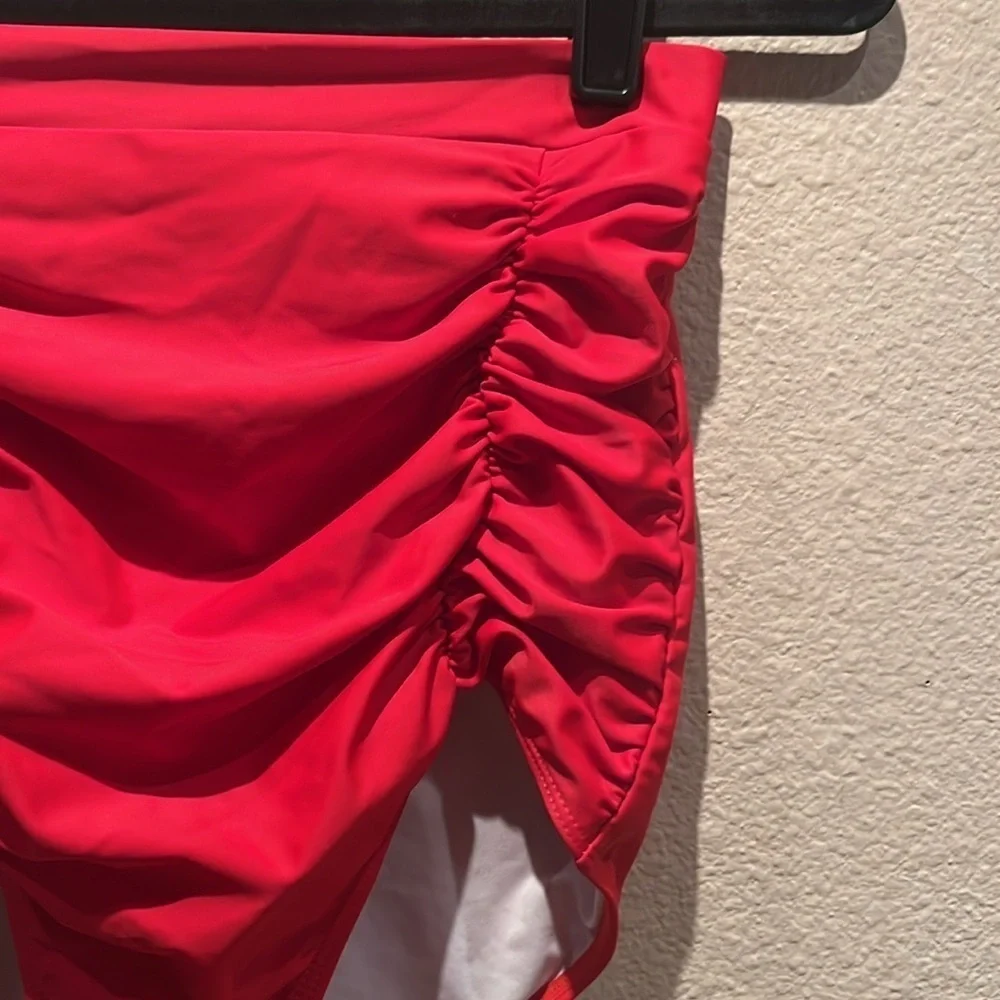 Cocoship Women’s Retro High Rise Red Bikini Bottoms Rockabilly 50’s Size Medium